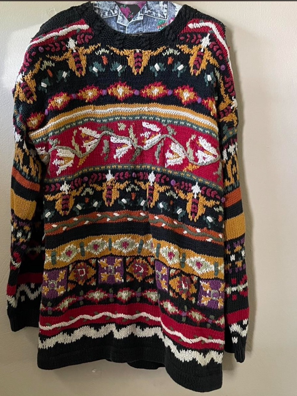 Vintage multi colored sweater dress